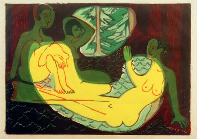 E. L. Kirchner, Three Nudes in the Forest by Ernst Ludwig Kirchner